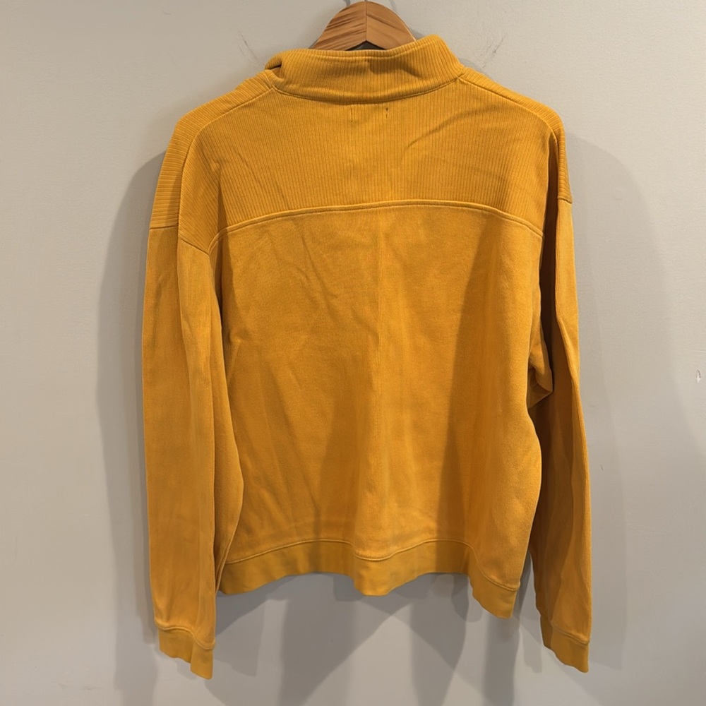 Men’s Consensus 1/4 Zip Yellow Sweater XL 100% Cotton - Picture 6 of 6